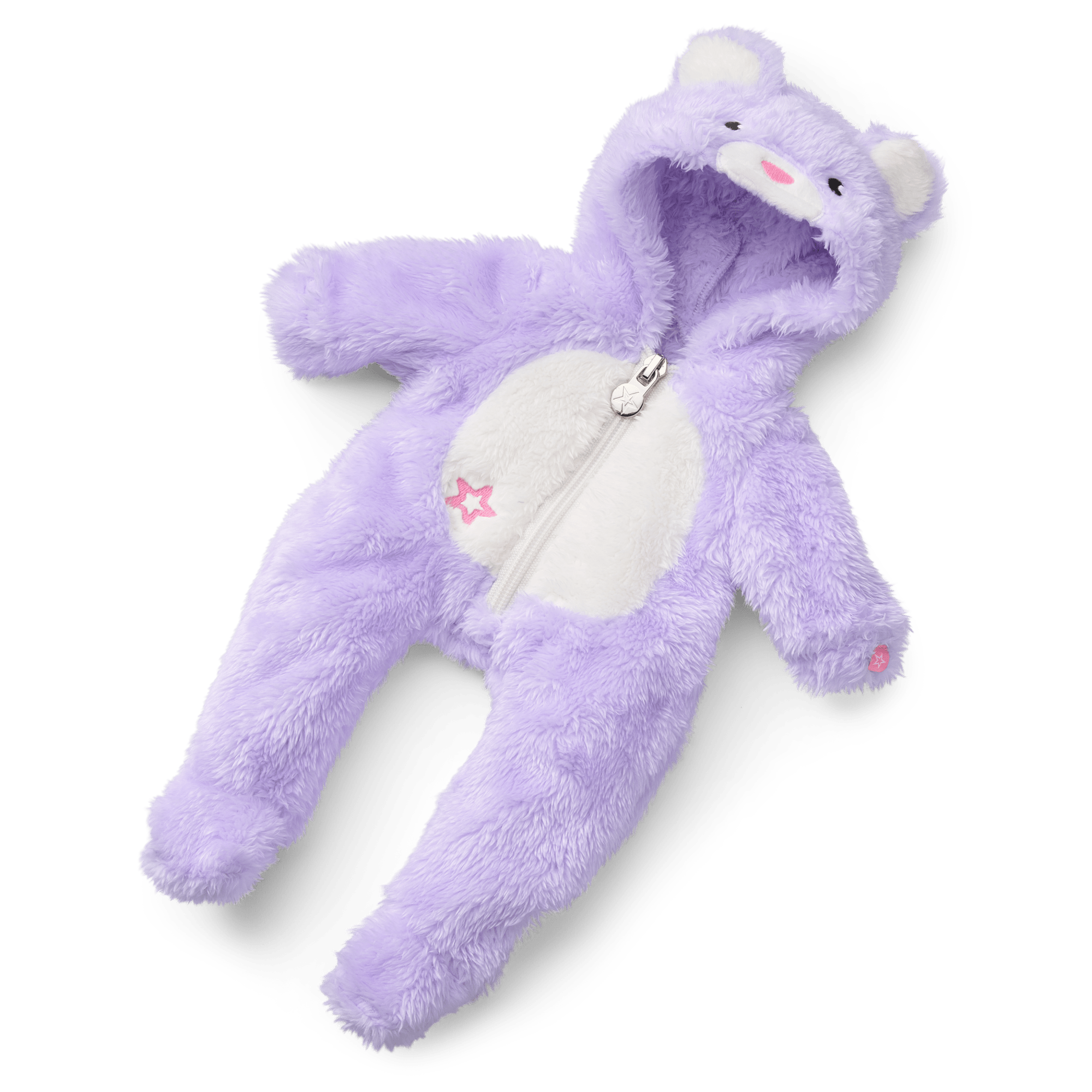 Lovable Lavender Bear One-Piece Outfit For Bitty Baby Dolls