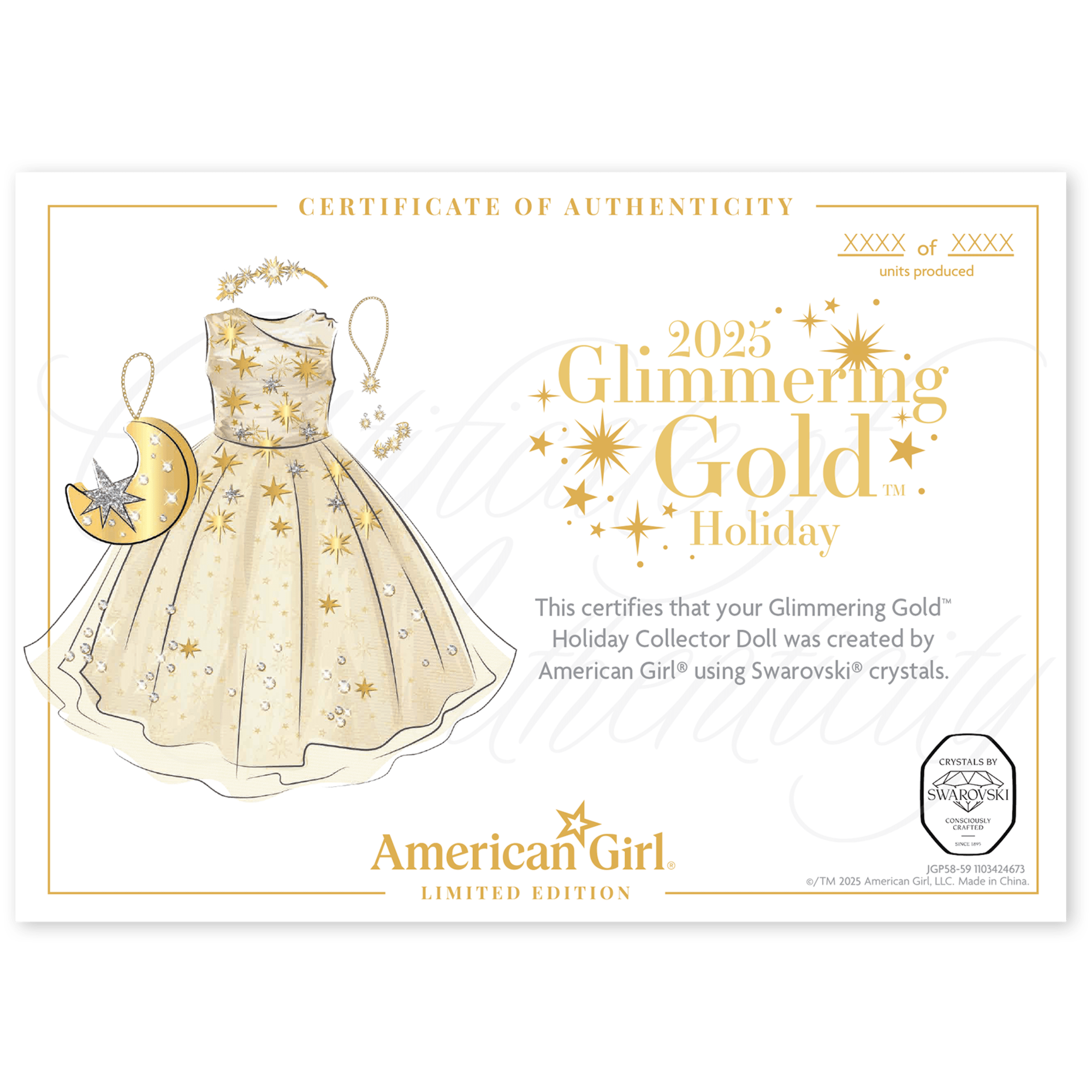 American Girl 2025 Glimmering Gold Holiday Collector Doll - Image 14