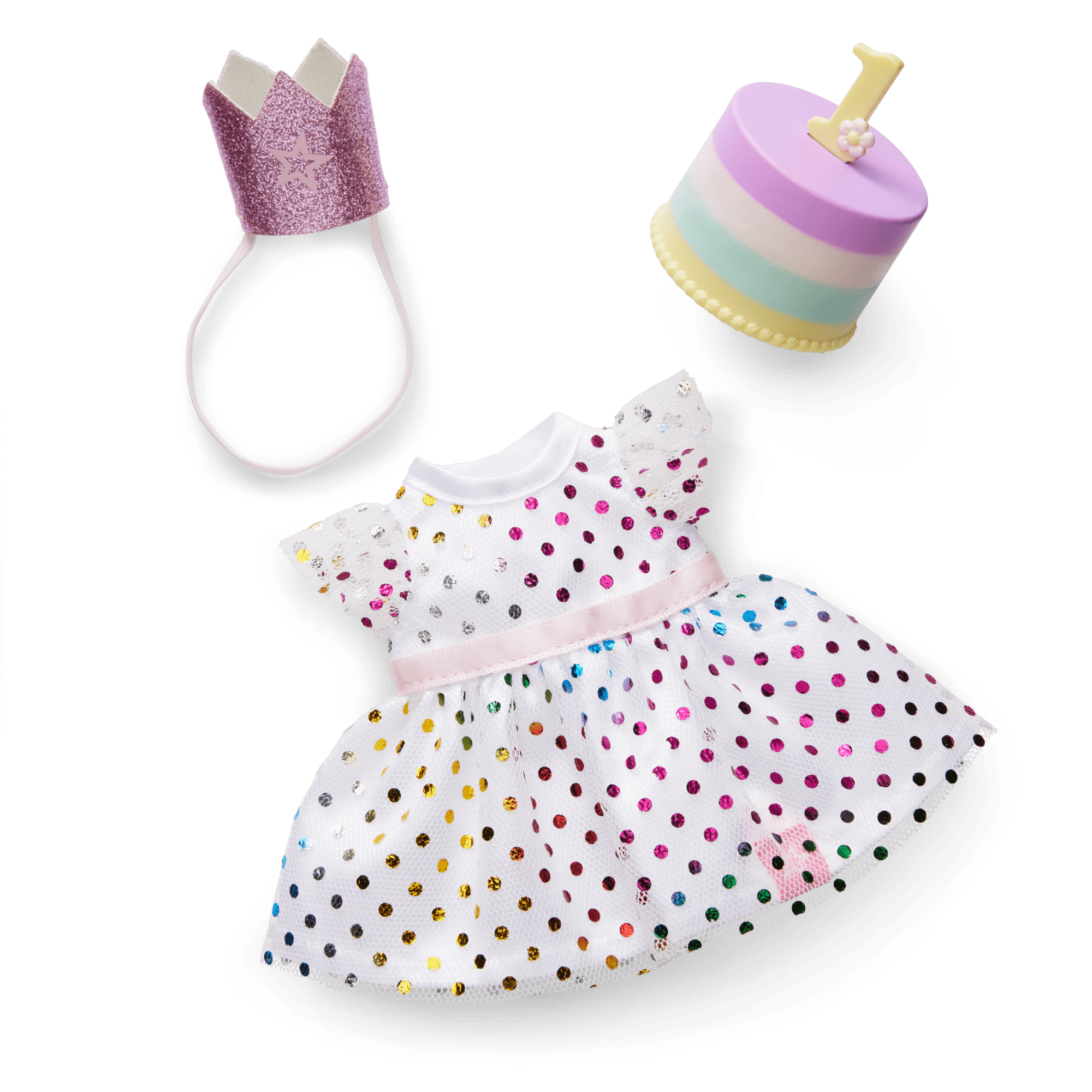 Little Bitty Baby First Birthday Celebration Set For 7.75-Inch Dolls