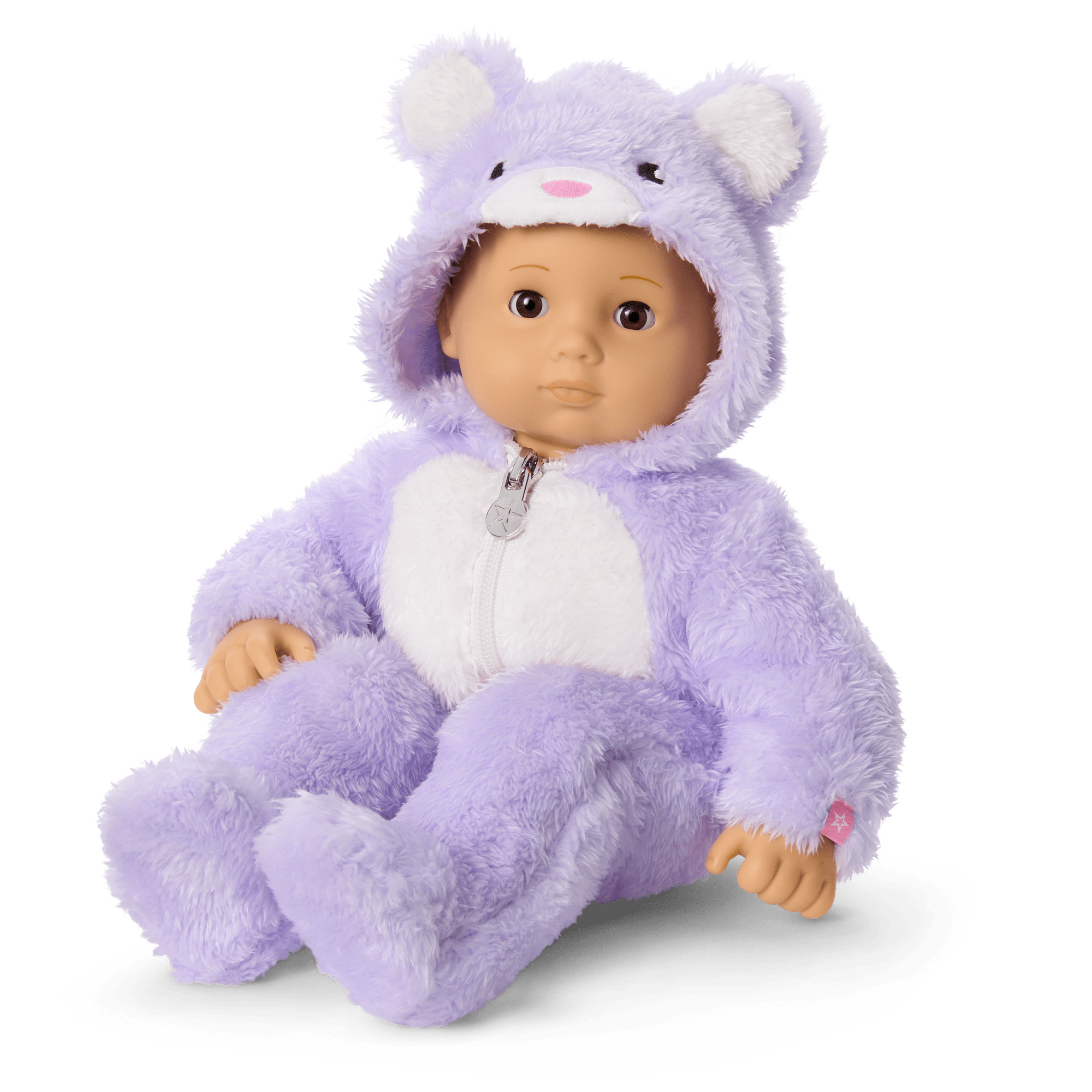 Lovable Lavender Bear One-Piece Outfit For Bitty Baby Dolls - Image 2
