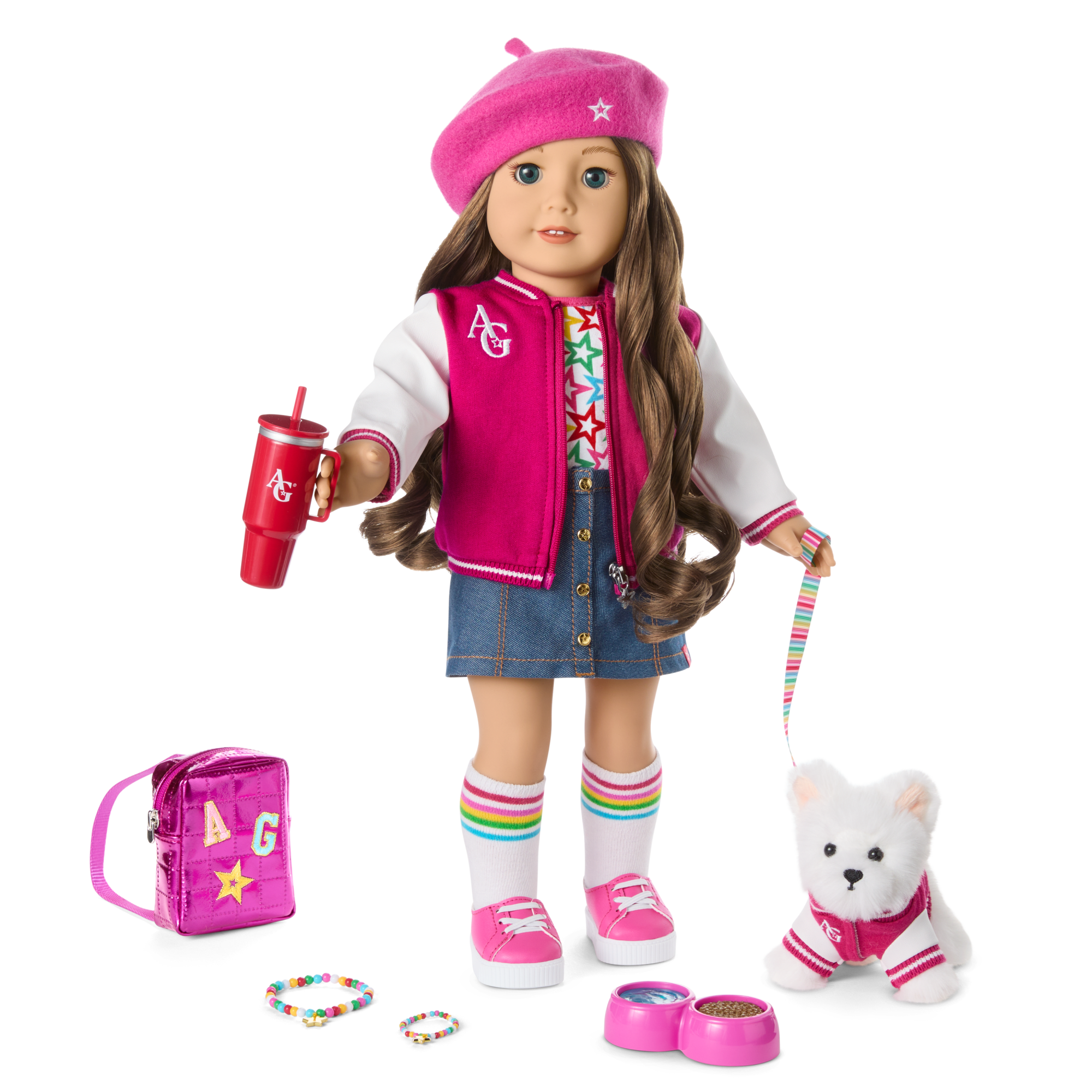 Truly Me 18-Inch Doll #126, Puppy, Mini Backpack & Accessories Ag Star Squad Bundle