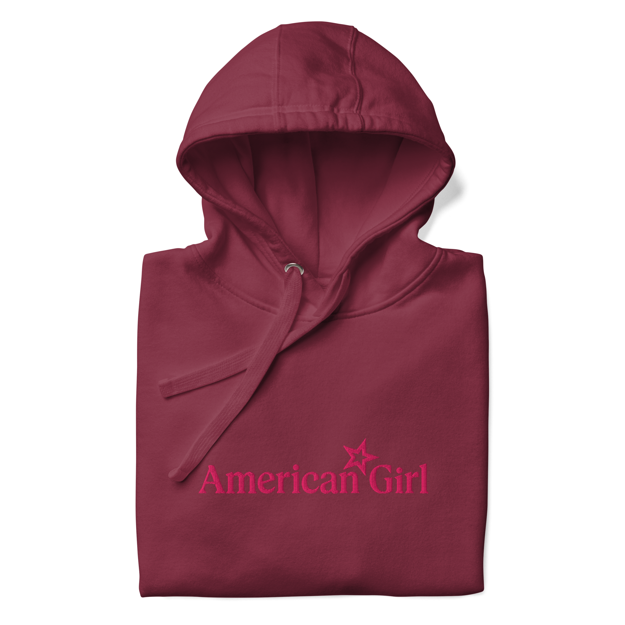 American Girl Burgundy Hoodie For Adults - Image 3