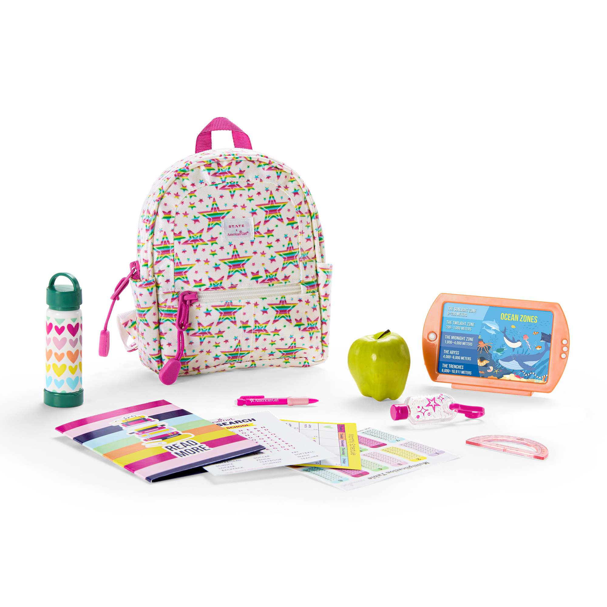 Star Student Backpack Set For 18-Inch Dolls