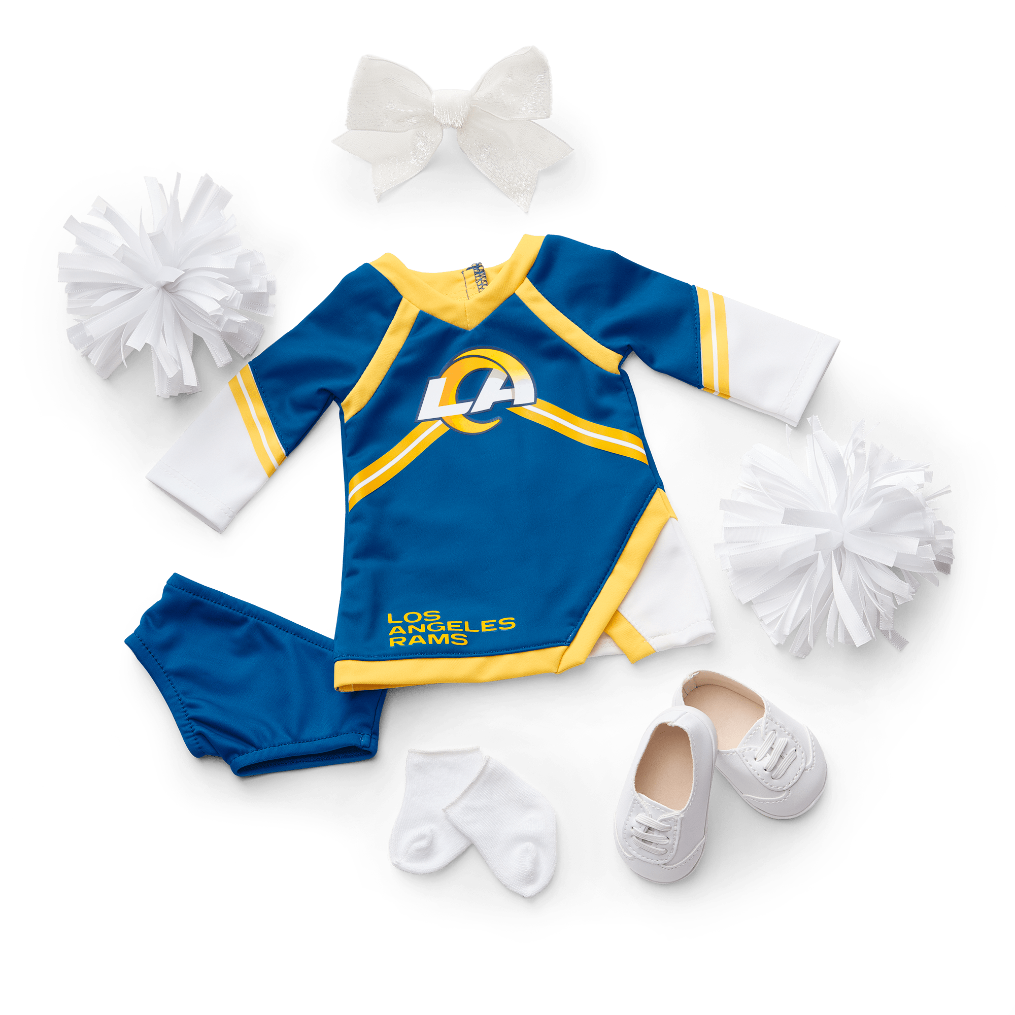 American Girl X Nfl Los Angeles Rams Cheer Uniform For 18-Inch Dolls