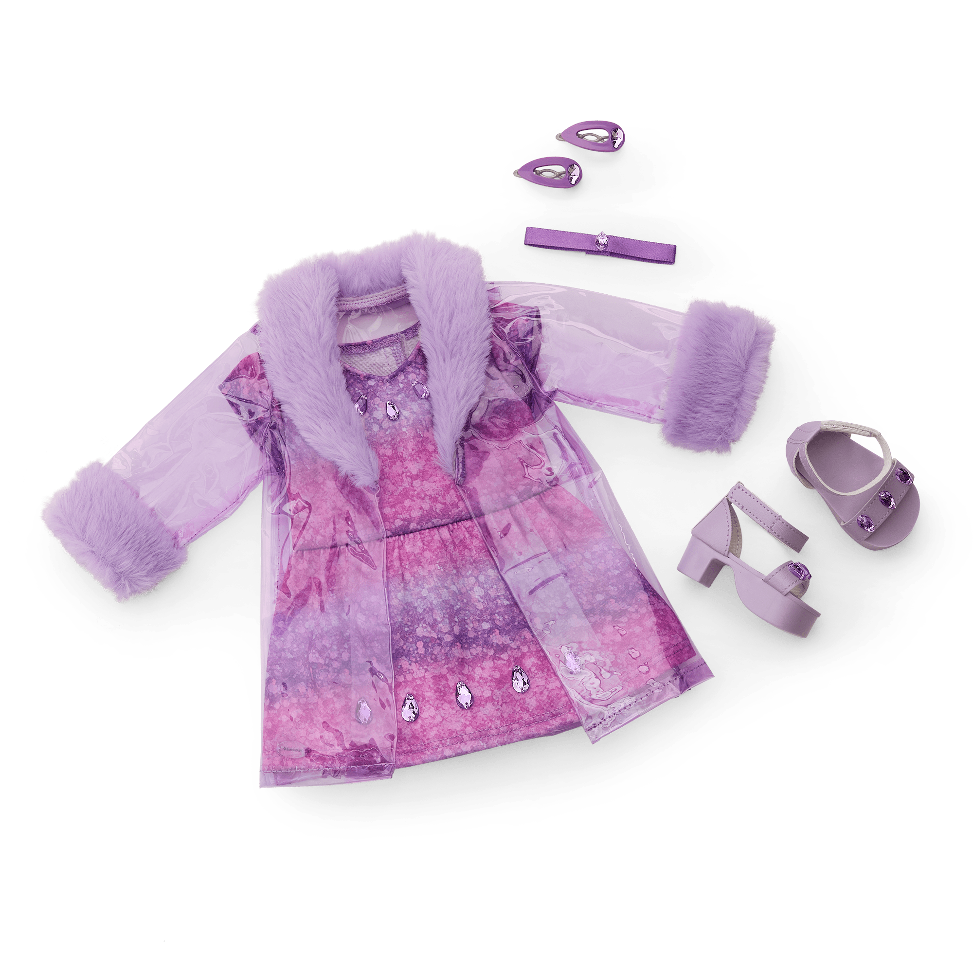 February Amazing Amethyst Outfit For 18-Inch Dolls