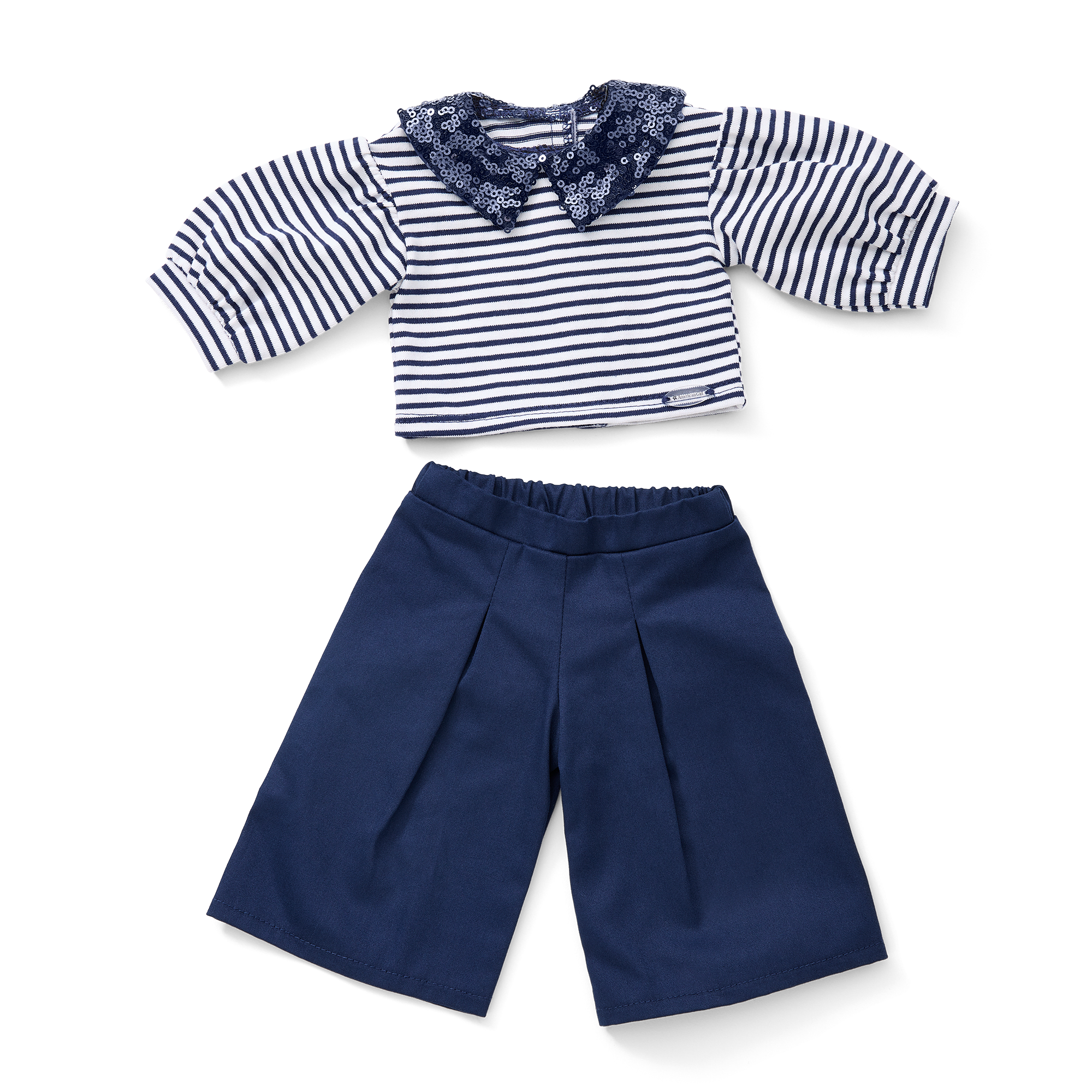 American Girl X Something Navy Stripes & Sparkle Shirt & Pants Set For 18-Inch Dolls