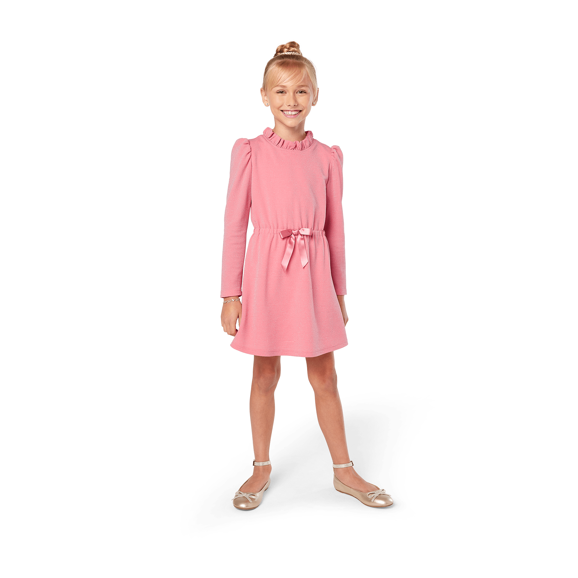 American Girl X Something Navy Rosy Radiance Puff-Sleeve Dress For Girls